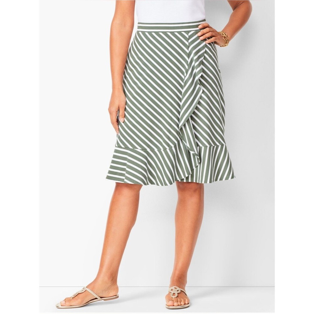 Talbots Jersey Cascading Midi Skirt Size XL Inspection Stickers Intact *